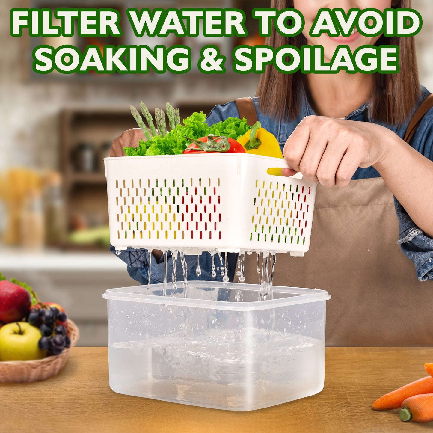 AOSION Fruit Storage Containers, Fridge Organizer