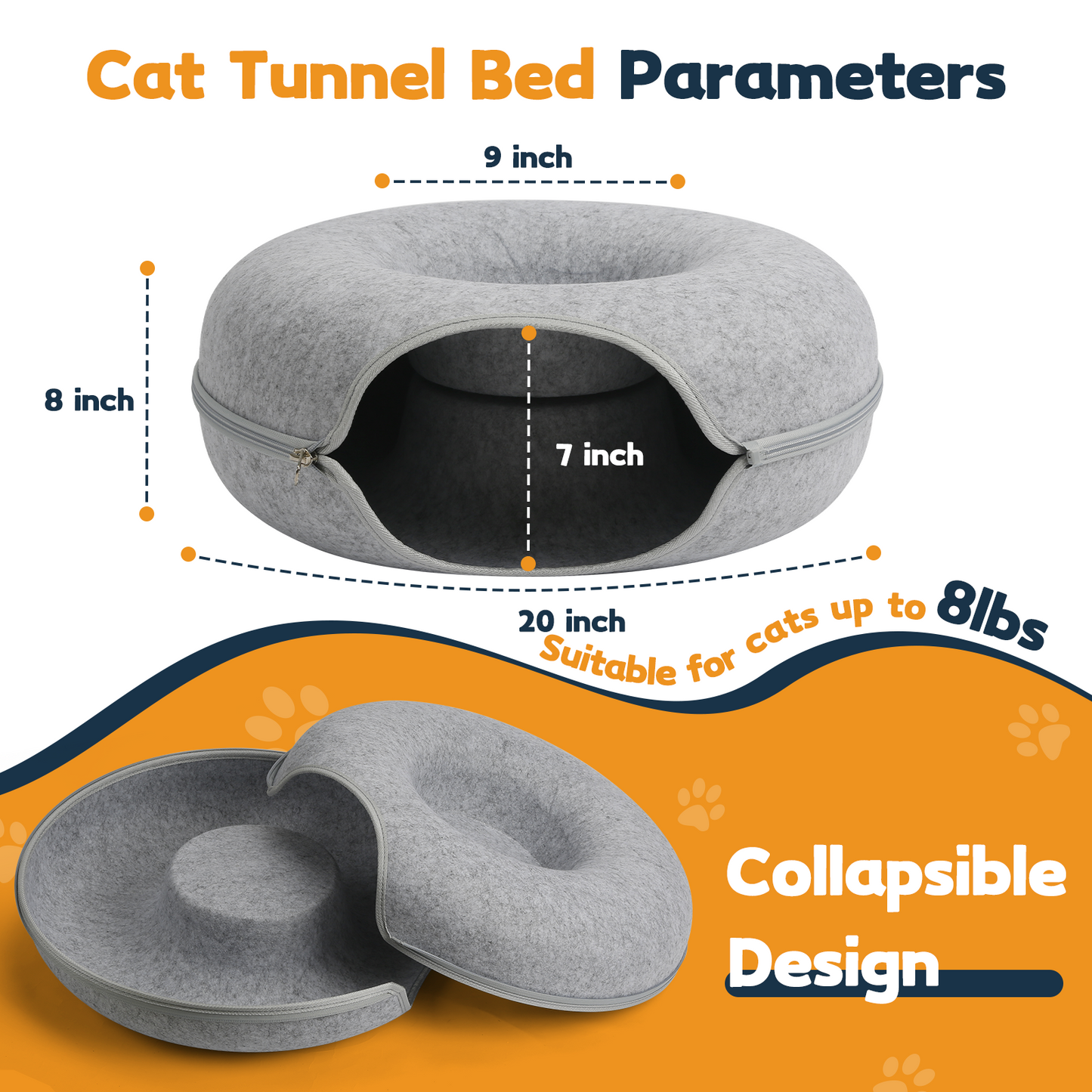 AOSION Peekaboo Cat Cave,Cat Donut Bed With Pet Blanket