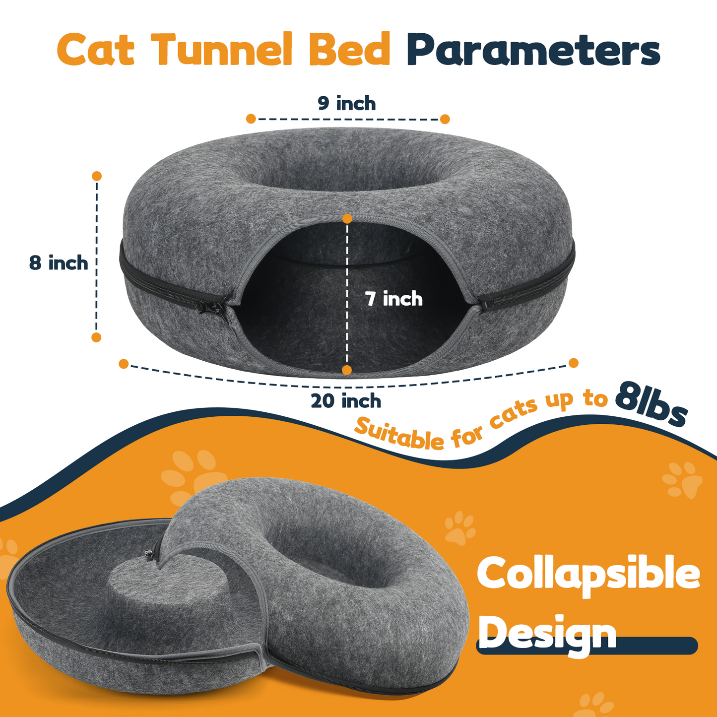 AOSION Peekaboo Cat Cave,Cat Donut Bed With Pet Blanket