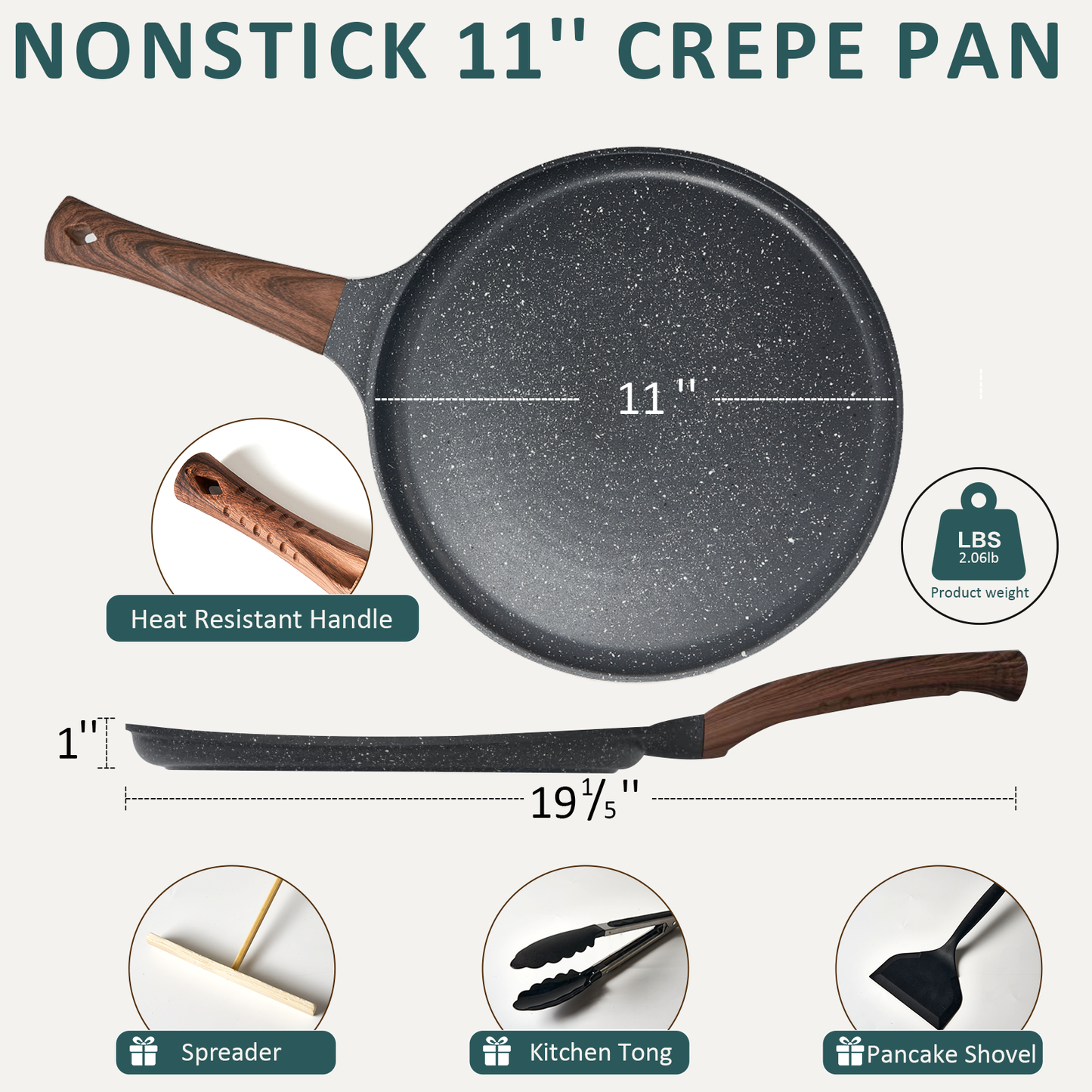AOSION Crepe Pan,Dosa Pan Non Stick