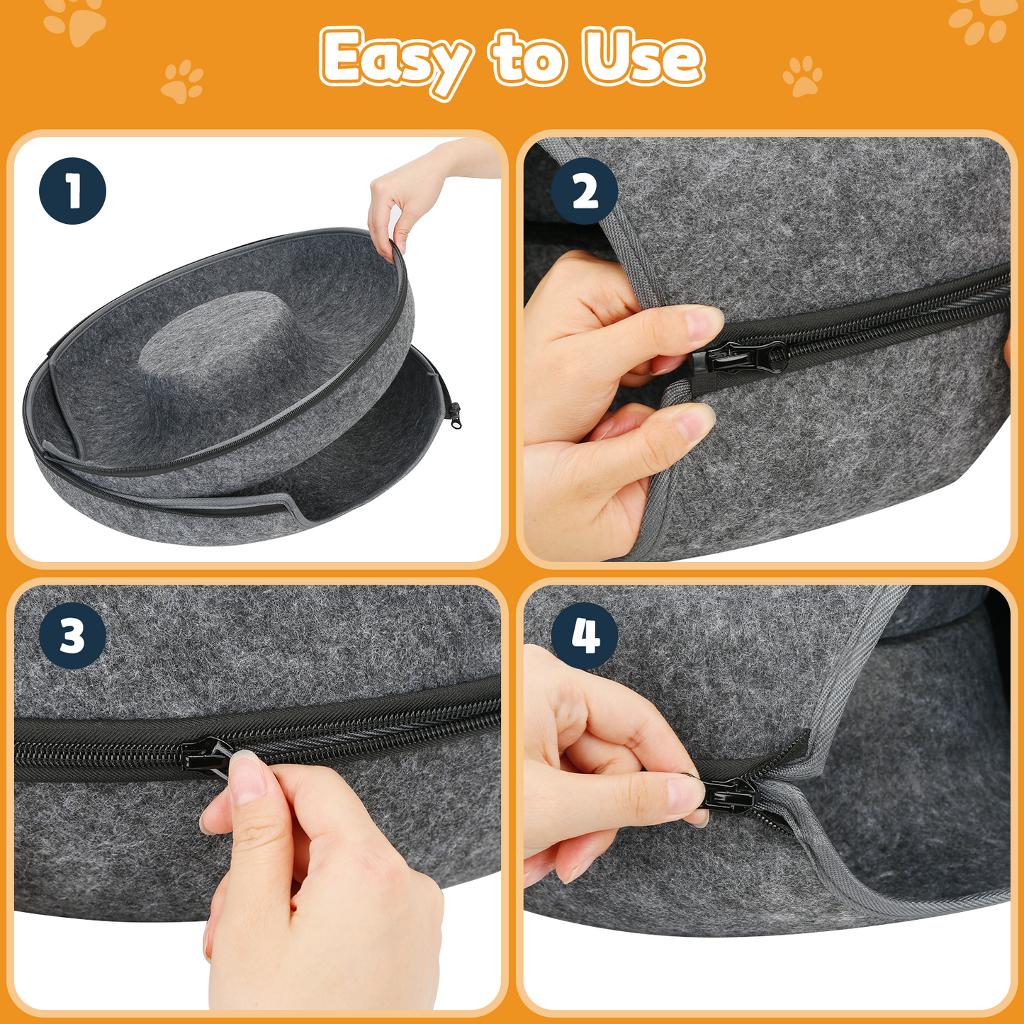 AOSION Peekaboo Cat Cave,Cat Donut Bed With Pet Blanket