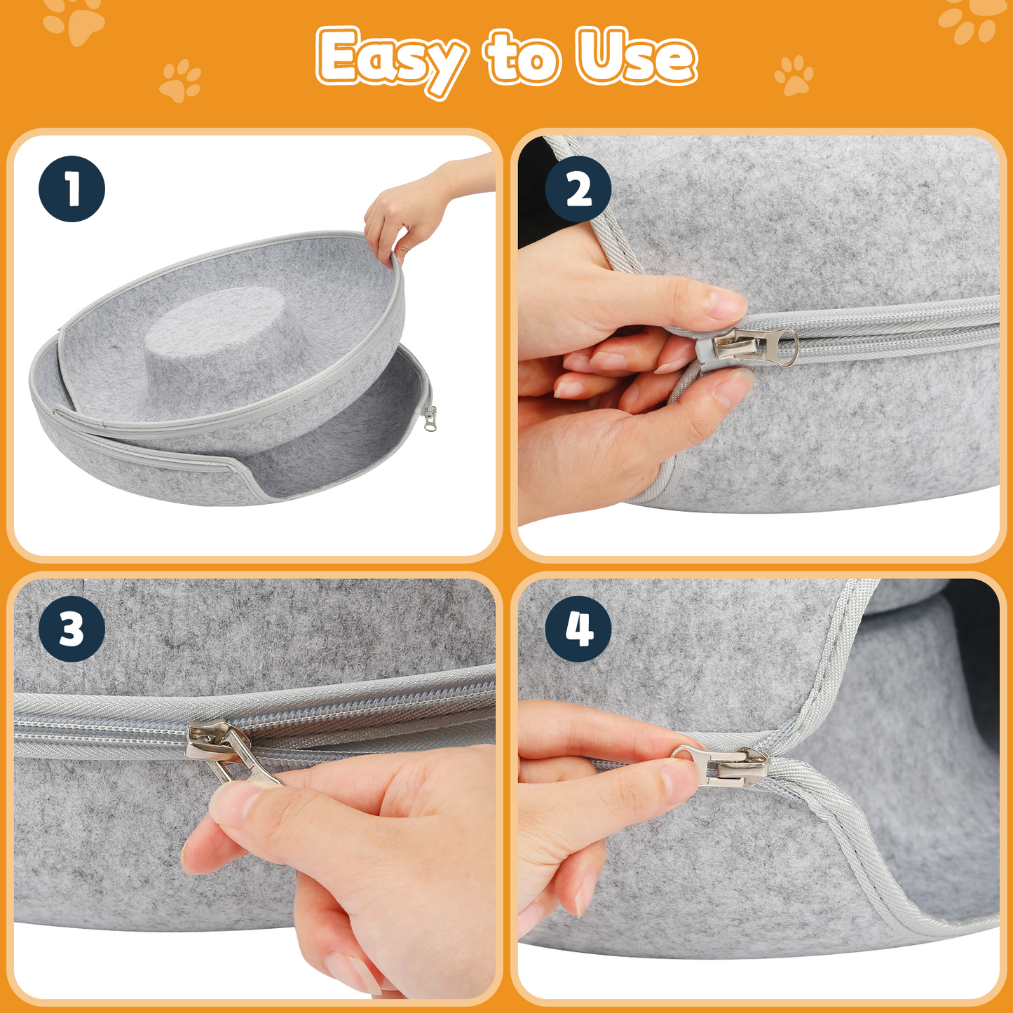 AOSION Peekaboo Cat Cave,Cat Donut Bed With Pet Blanket