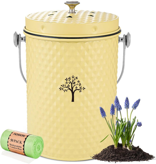 AOSION Countertop Compost Bin Kitchen,Odorless Indoor Compost Bin