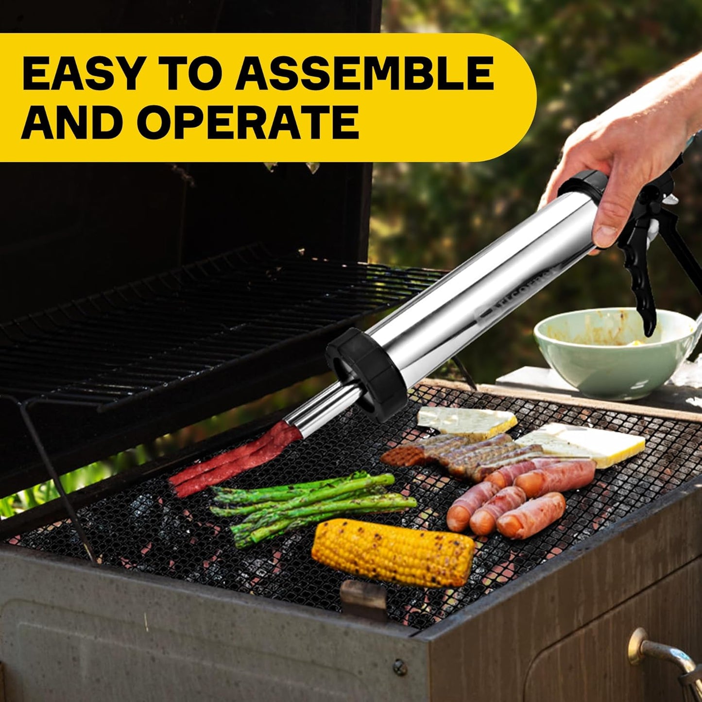 Artcorner Professional Jerky Gun for Ground Meat | 2.0LB Capacity Jerky Maker Kit with 5 Attachments