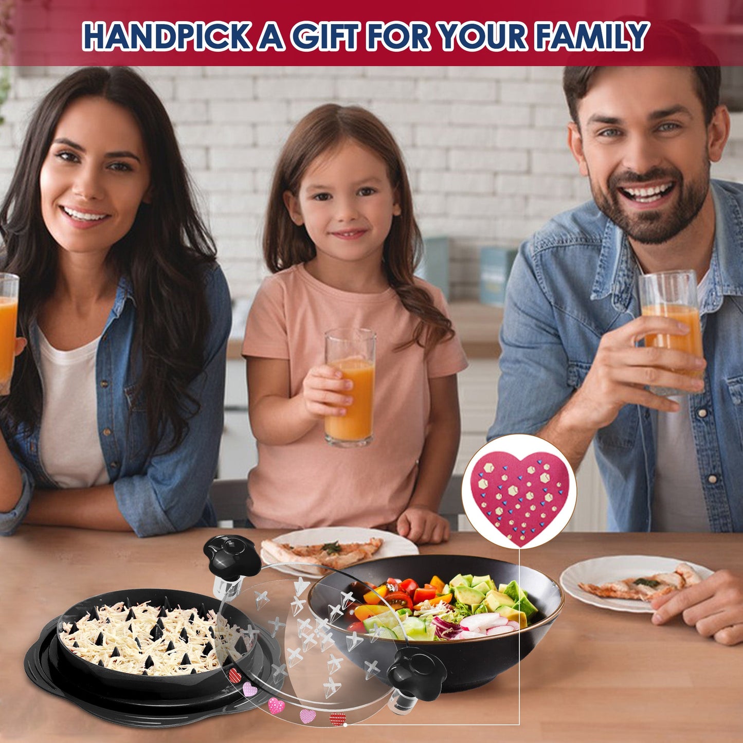 10.8'' Chicken Shredder Tool Twist Large, AOSION Meat Shredder, Chicken Shredder Visible, Desmenuzador De Pollo Ergonomic Handle, Includes Brush, Food Holder, DIY Sticker