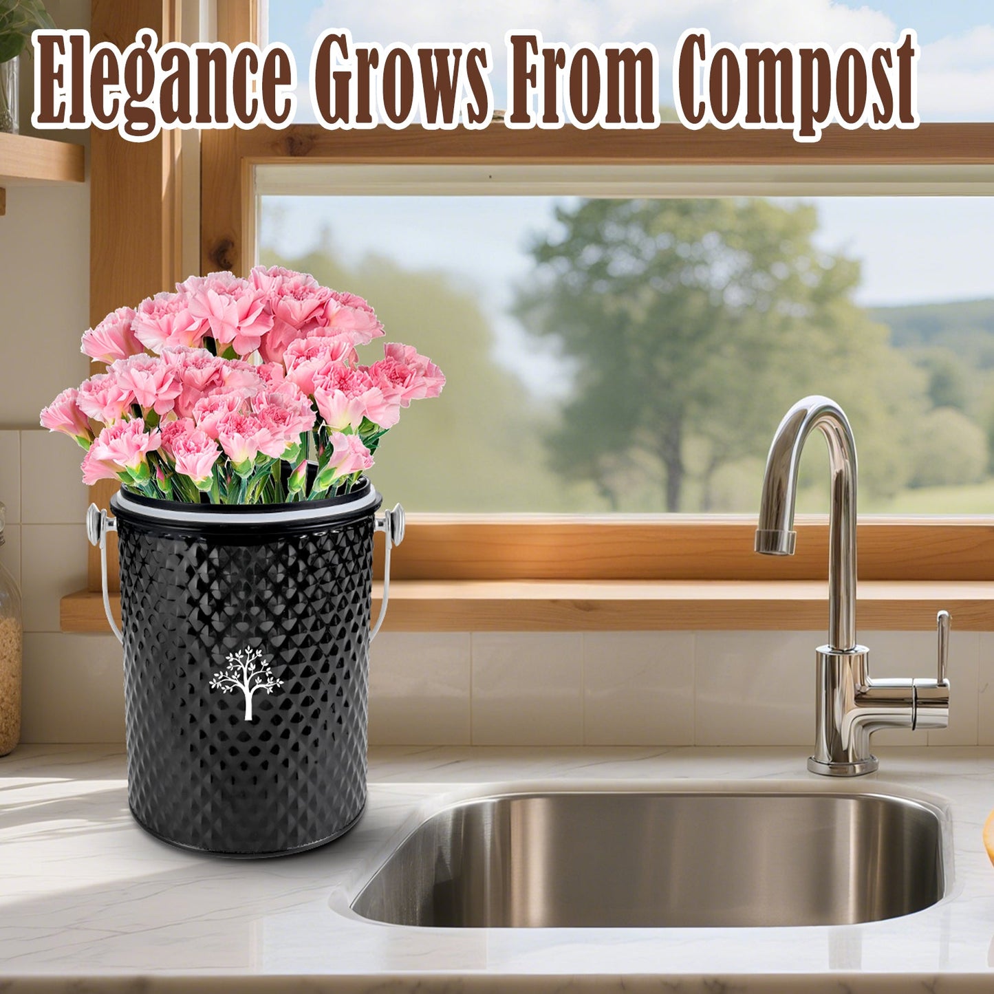 AOIOSN Countertop Compost Bin Kitchen，Odorless Indoor Compost Bin