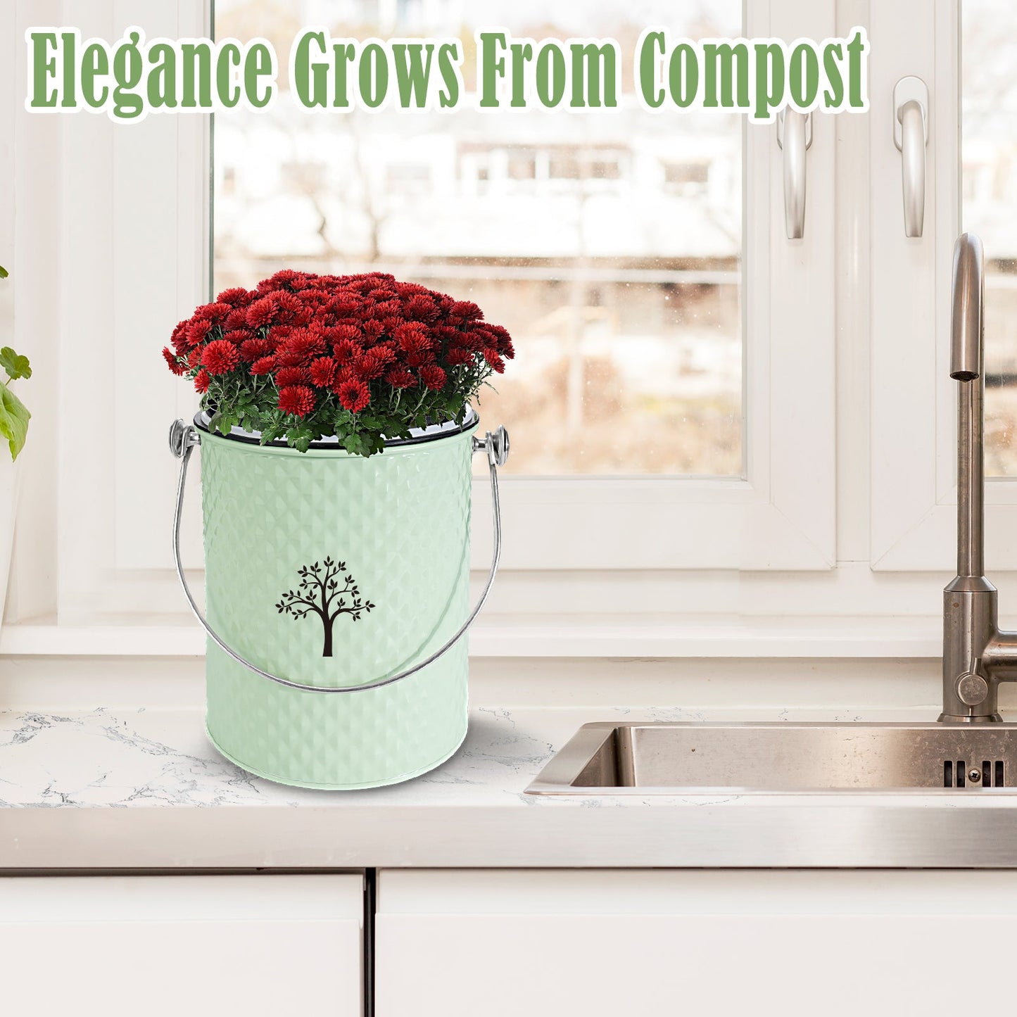 AOIOSN Countertop Compost Bin Kitchen，Odorless Indoor Compost Bin