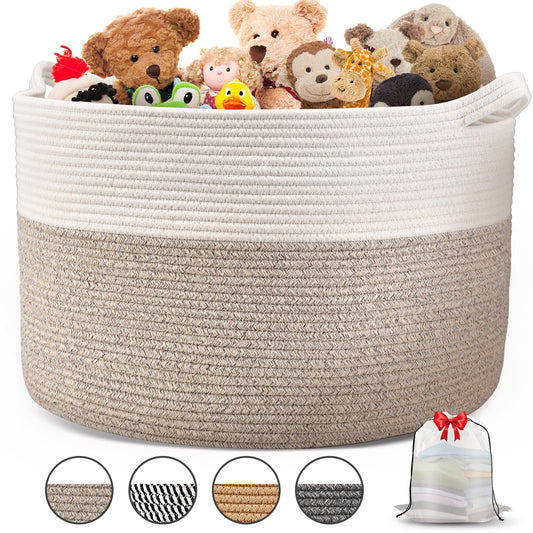 AOSION Blanket Basket, Rope Basket for Bathroom Bedroom